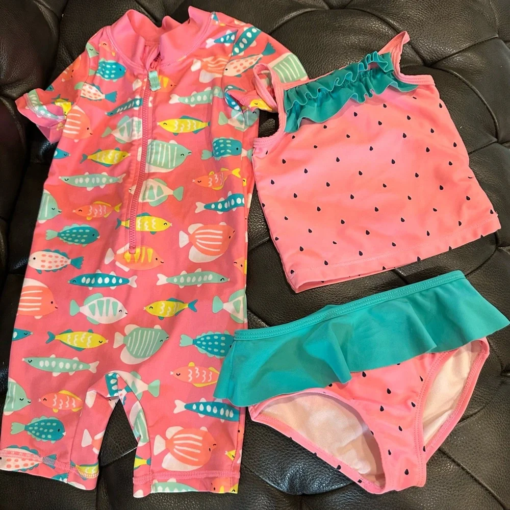 6 Swimsuits Size 18 Months Carters, Cat & Jack, Old Navy - Picture 2 of 3